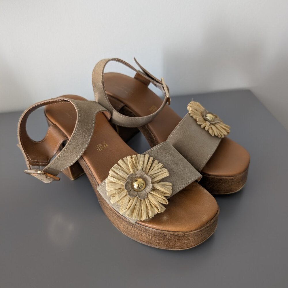 Leather Platform Sandals Size 6.5